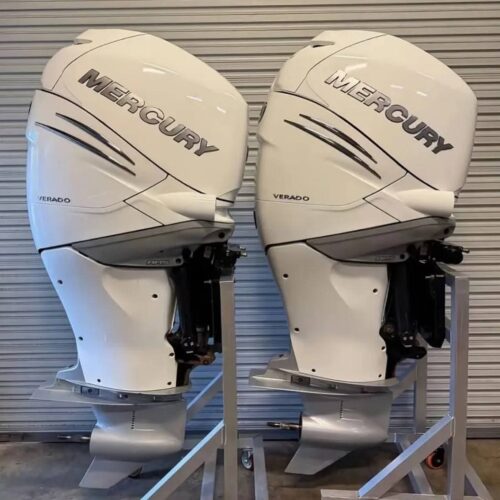 TWIN SET: 2020 Mercury Verado 400HP Outboards | 25” Shaft | 228 Hours | Controls Included